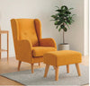 Sillón nórdico Mundo mostaza con puff a juego