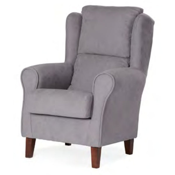 Sillón orejero Jándula gris con respaldo extra confort