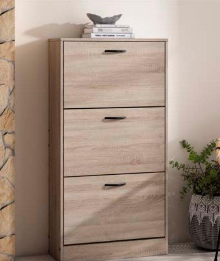 Zapatero abatible estrecho de 3 puertas 60 cm