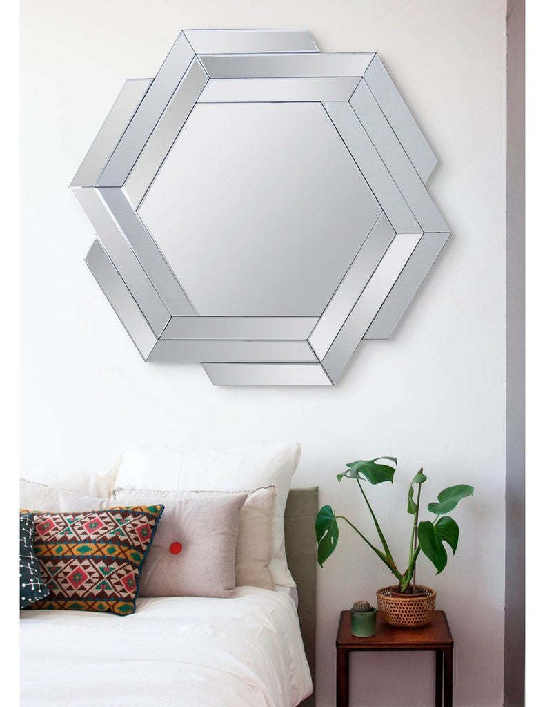 Espejo de pared metal Hexagonal 72124
